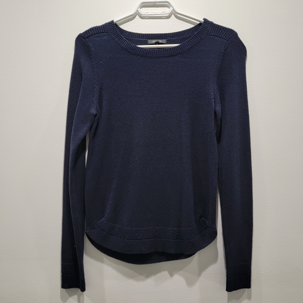 NWT RW&CO. Navy Blue Knit Pullover Sweater Sz XS